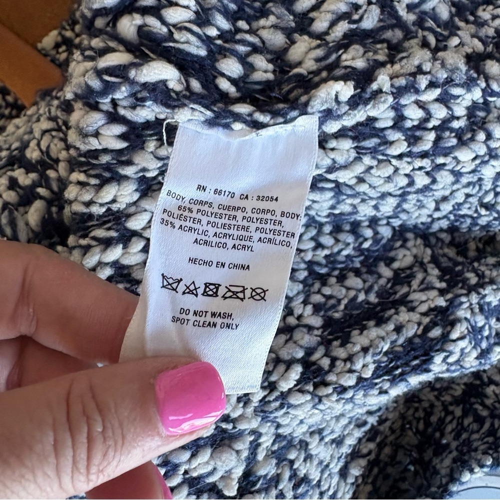Moth by Anthropologie Women’s Blue White Textured Knit Sweater Small - Picture 5 of 5